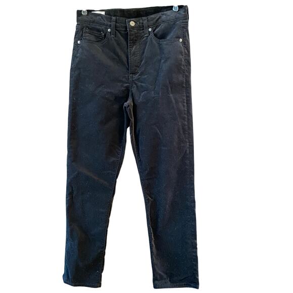 GAP Black Velvet Vintage Slim High Rise Pants Size 30 - Picture 1 of 5